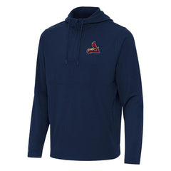 St. Louis Cardinals Antigua Connected Quarter-Zip Pullover Hoodie Navy