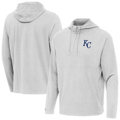 Kansas City Royals Antigua Connected Quarter-Zip Pullover Hoodie Gray