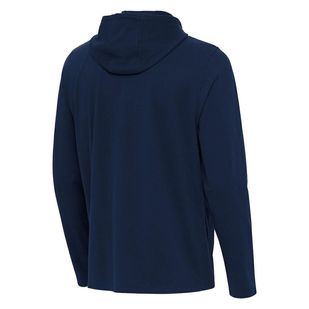 Boston Red Sox Antigua Connected Quarter-Zip Pullover Hoodie Navy