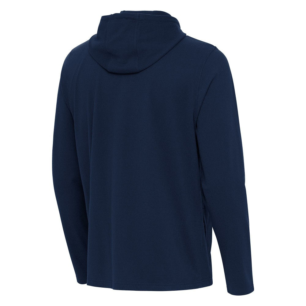Los Angeles Angels Antigua Connected Quarter-Zip Pullover Hoodie Navy