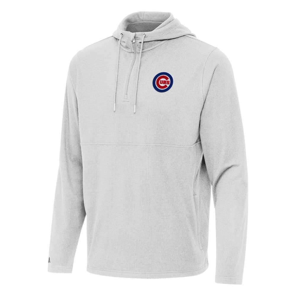 Chicago Cubs Antigua Connected Quarter-Zip Pullover Hoodie Gray