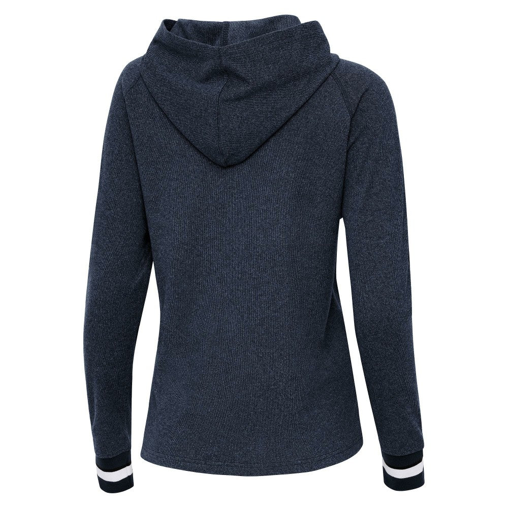 Milwaukee Brewers Antigua Women's Trek Pullover Hoodie Heather Navy
