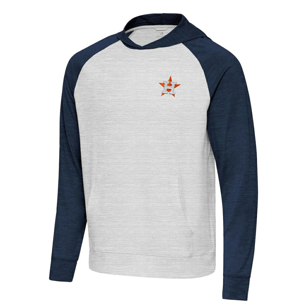 Houston Astros Antigua Urgent Pullover Hoodie Heather Navy/Gray