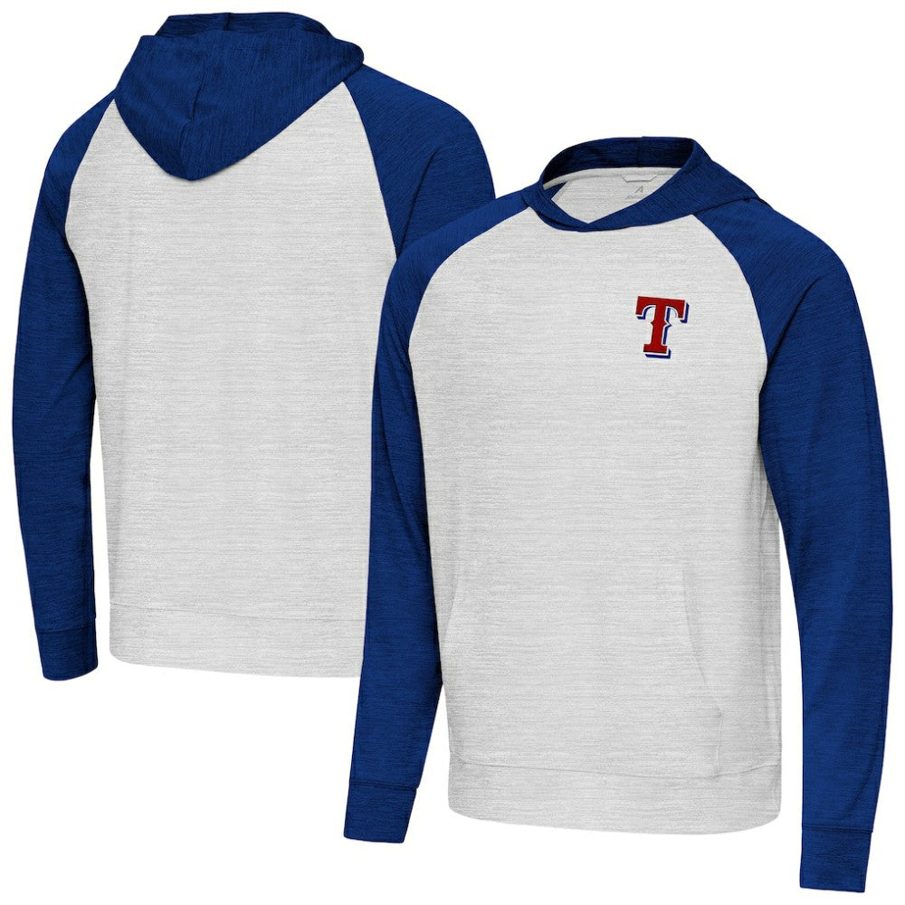 Texas Rangers Antigua Urgent Pullover Hoodie Royal/Gray