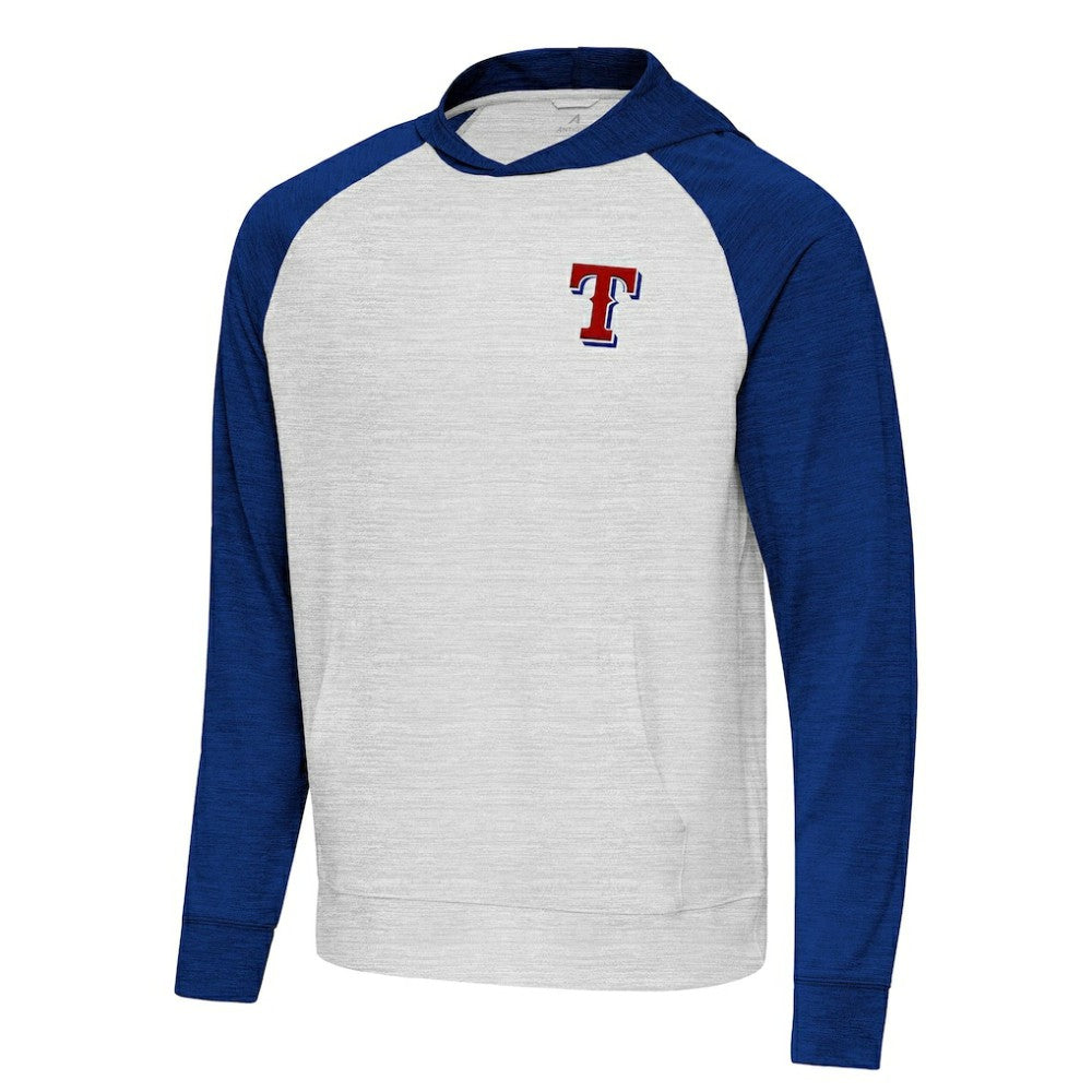 Texas Rangers Antigua Urgent Pullover Hoodie Royal/Gray