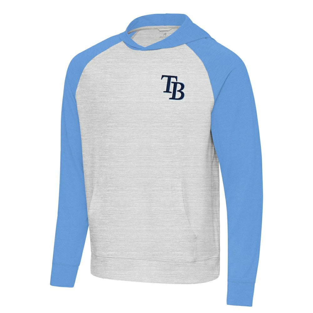 Tampa Bay Rays Antigua Urgent Pullover Hoodie Powder Blue/Gray
