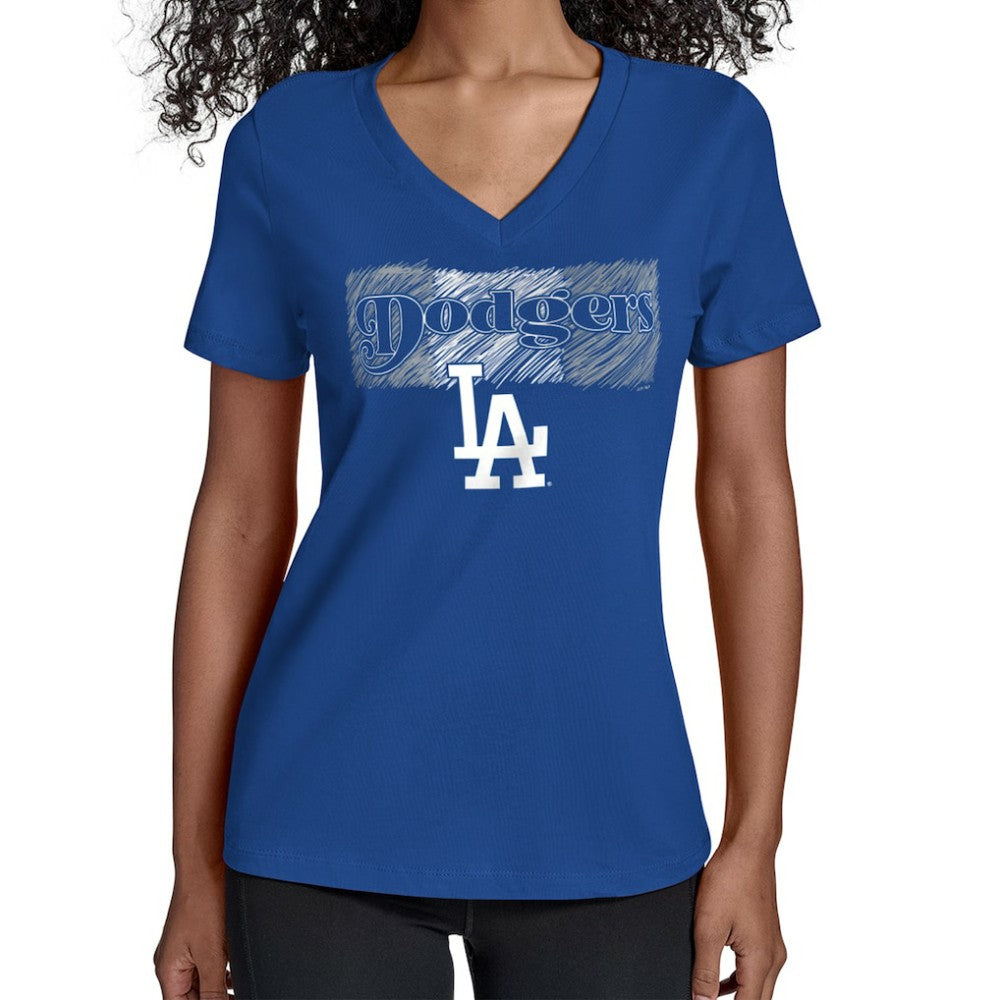 Los Angeles Dodgers Starter Women's Team Color Shading V-Neck T-Shirt Royal