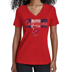 St. Louis Cardinals Starter Women's Team Color Shading V-Neck T-Shirt Red