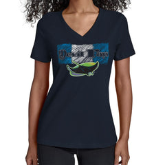 Tampa Bay Rays Starter Women's Team Color Shading V-Neck T-Shirt Navy