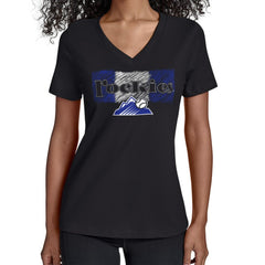 Colorado Rockies Starter Women's Team Color Shading V-Neck T-Shirt Black
