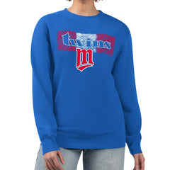 Minnesota Twins Starter Women's Team Color Shading Fleece Pullover Sweatshirt Royal