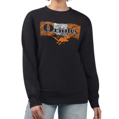 Baltimore Orioles Starter Women's Team Color Shading Fleece Pullover Sweatshirt Black