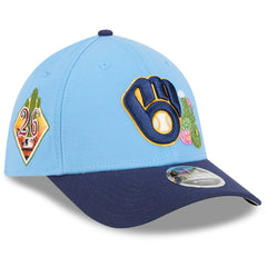 Milwaukee Brewers 2026 Spring Training M-Crown 39THIRTY Flex Hat Light Blue/Navy | New Era