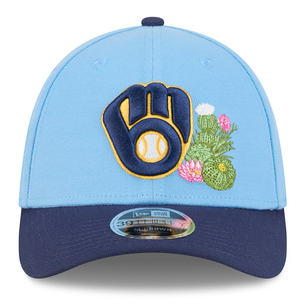 Milwaukee Brewers 2026 Spring Training M-Crown 39THIRTY Flex Hat Light Blue/Navy | New Era
