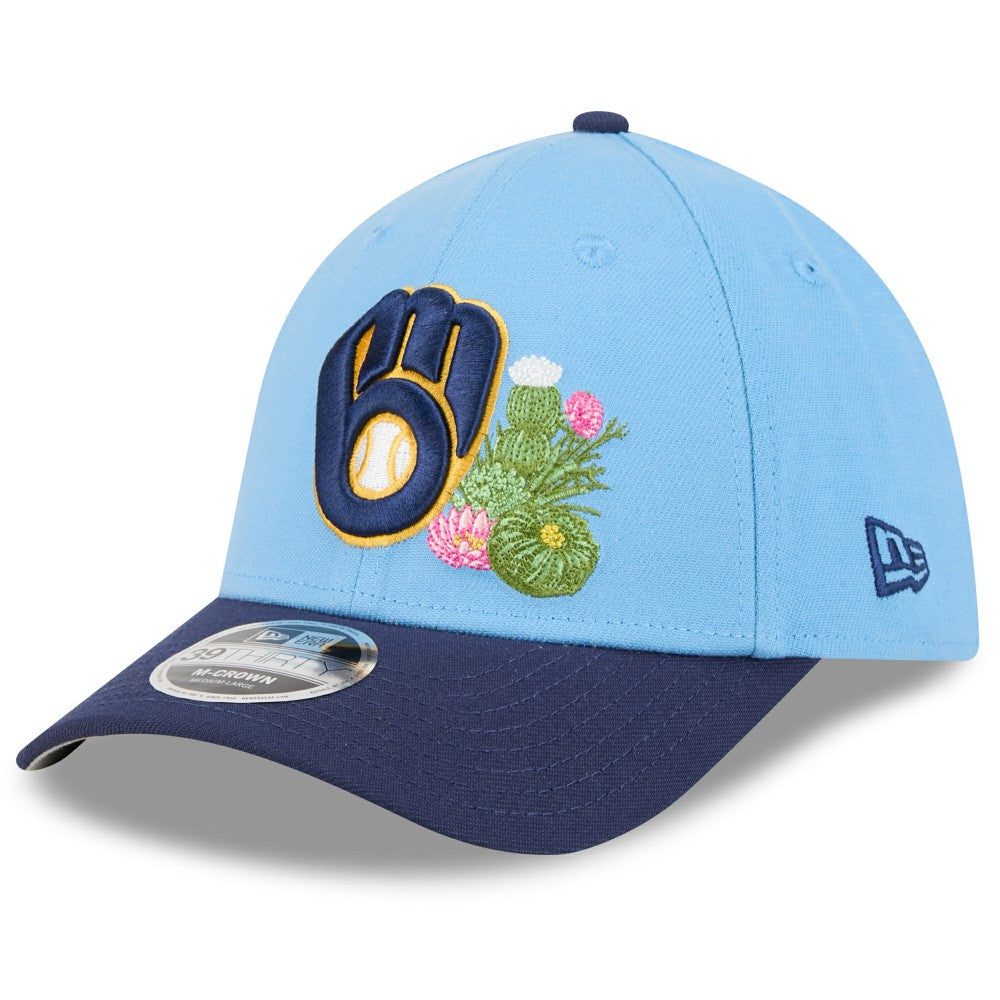 Milwaukee Brewers 2026 Spring Training M-Crown 39THIRTY Flex Hat Light Blue/Navy | New Era