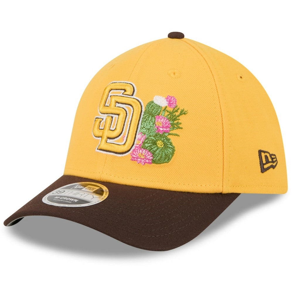 San Diego Padres 2026 Spring Training M-Crown 39THIRTY Flex Hat Gold/Brown | New Era