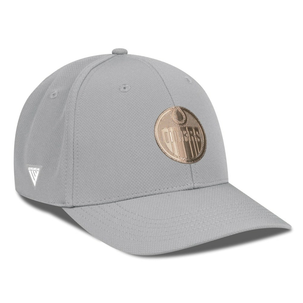 Edmonton Oilers Levelwear Rise Copper Insignia Flex Hat Gray