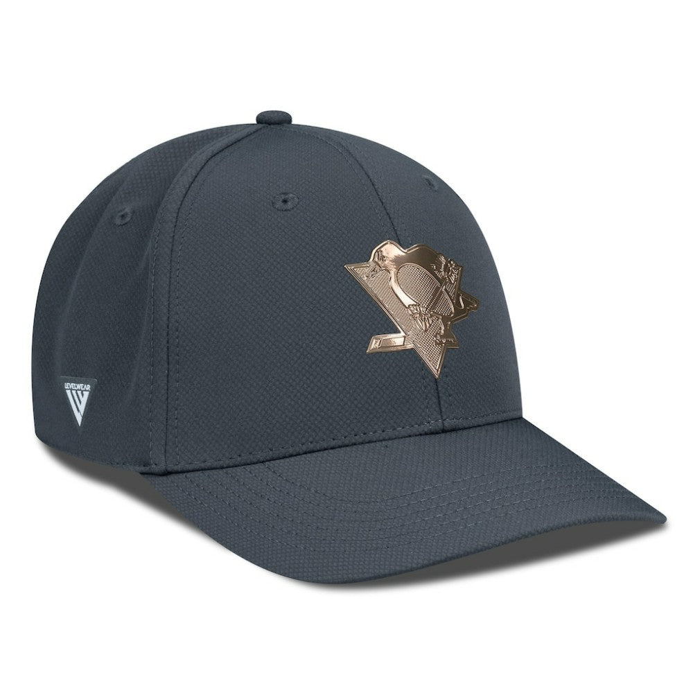 Pittsburgh Penguins Levelwear Rise Copper Insignia Flex Hat Charcoal
