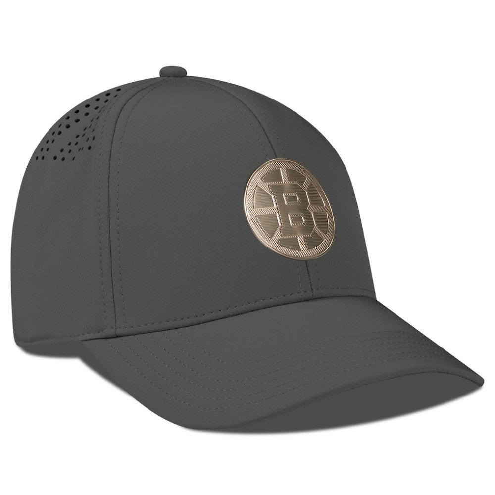 Boston Bruins Levelwear Ascend Copper Insignia Vented Adjustable Hat Charcoal
