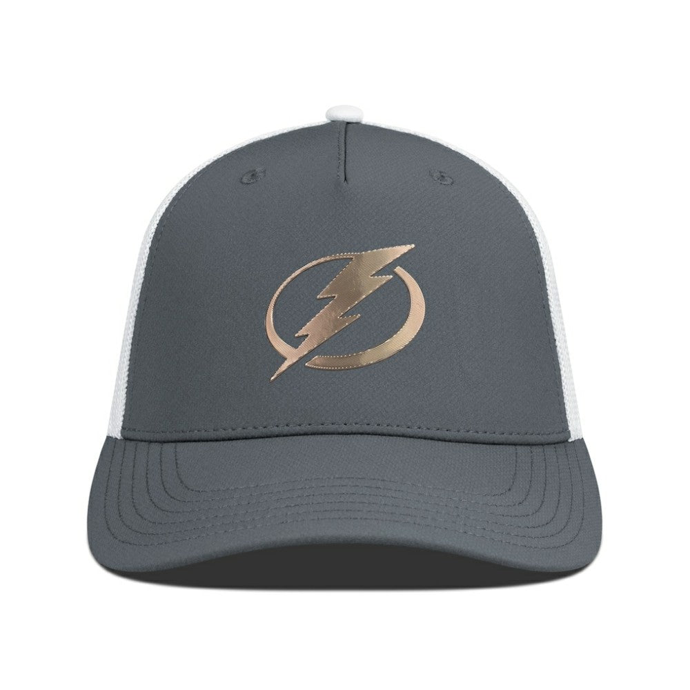 Tampa Bay Lightning Levelwear Signal Copper Insignia Trucker Adjustable Hat Charcoal/White