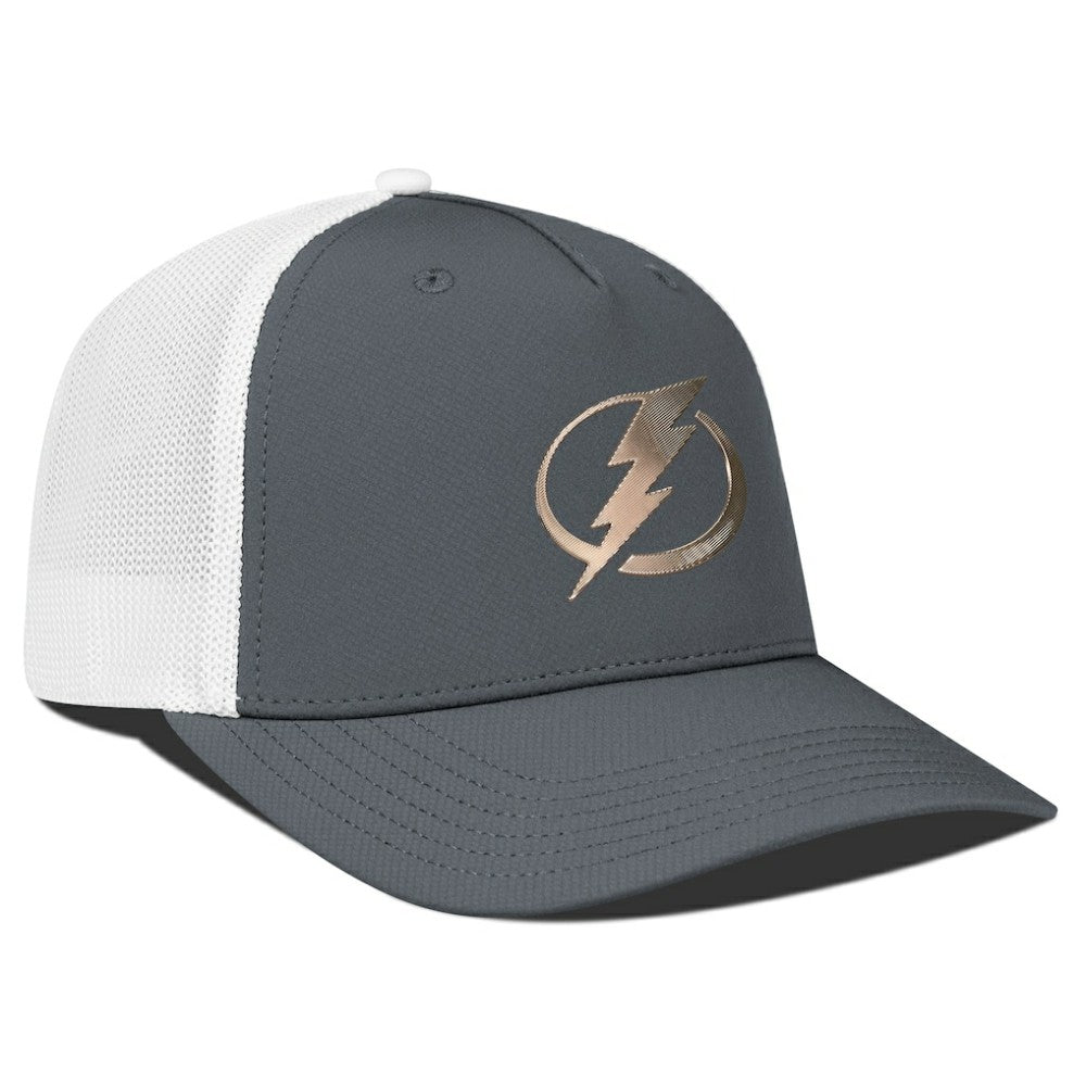 Tampa Bay Lightning Levelwear Signal Copper Insignia Trucker Adjustable Hat Charcoal/White