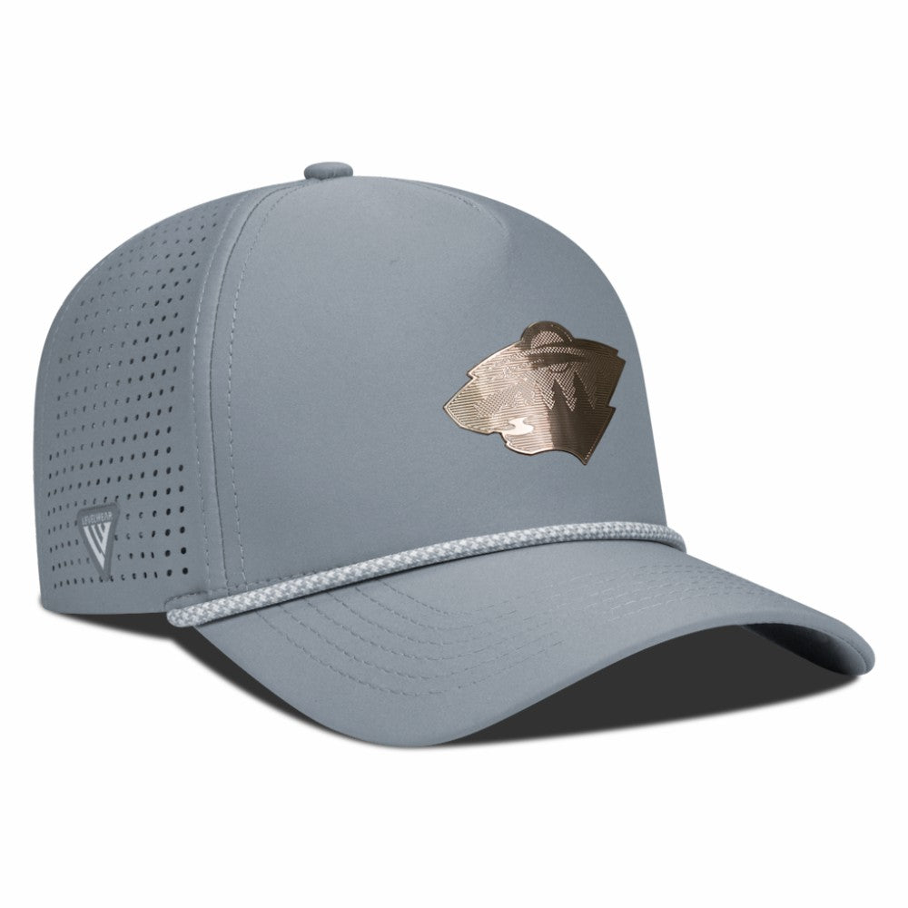 Minnesota Wild Levelwear Gordon Copper Insignia Vented Adjustable Hat Gray