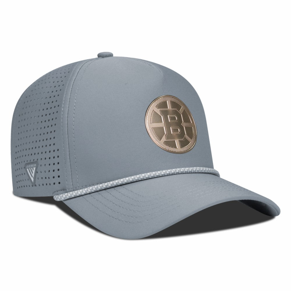 Boston Bruins Levelwear Gordon Copper Insignia Vented Adjustable Hat Gray