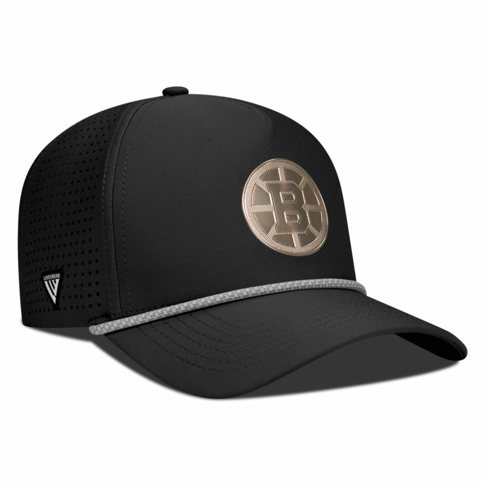 Boston Bruins Levelwear Gordon Copper Insignia Vented Adjustable Hat Black