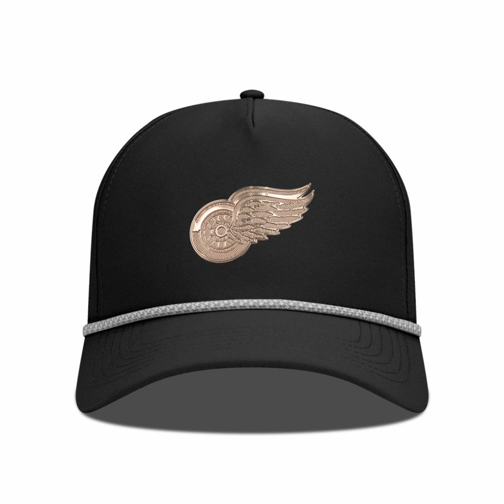 Detroit Red Wings Levelwear Gordon Copper Insignia Vented Adjustable Hat Black