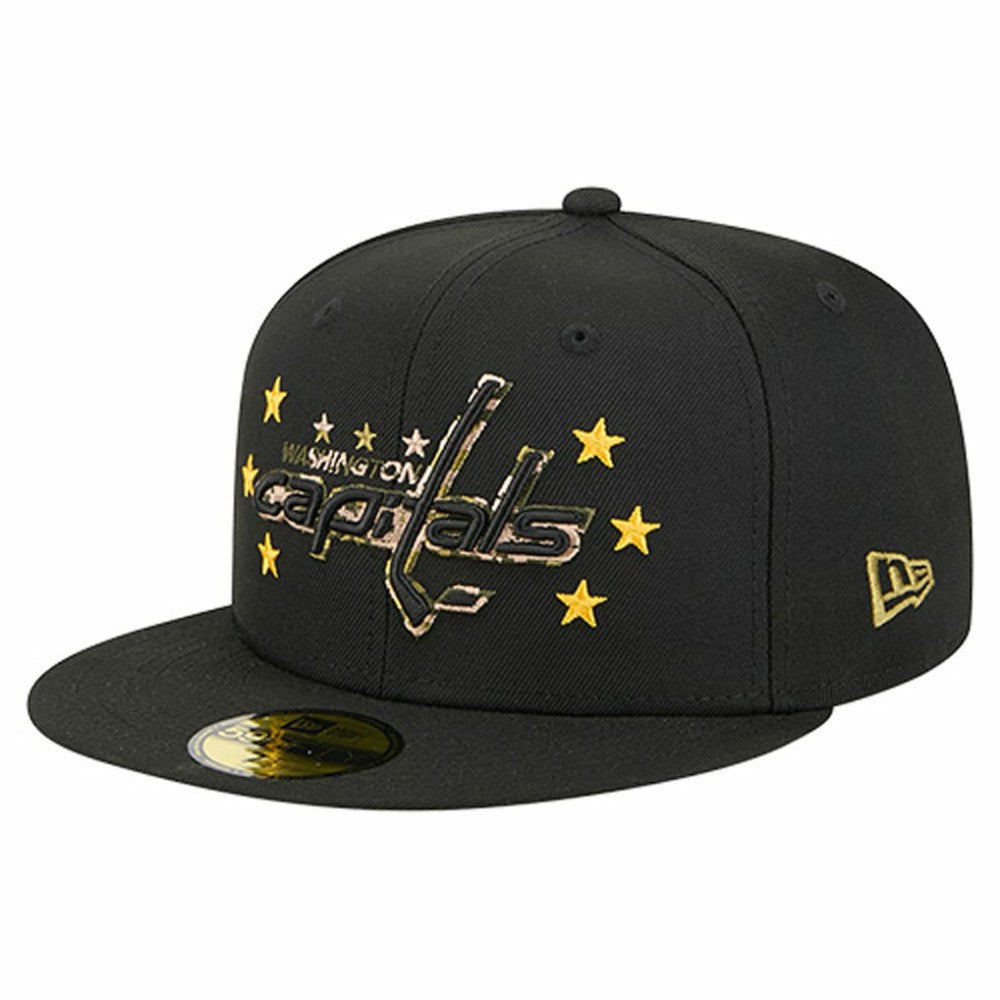 Washington Capitals New Era Military Appreciation Digital Camo Stars 59FIFTY Fitted Hat Black