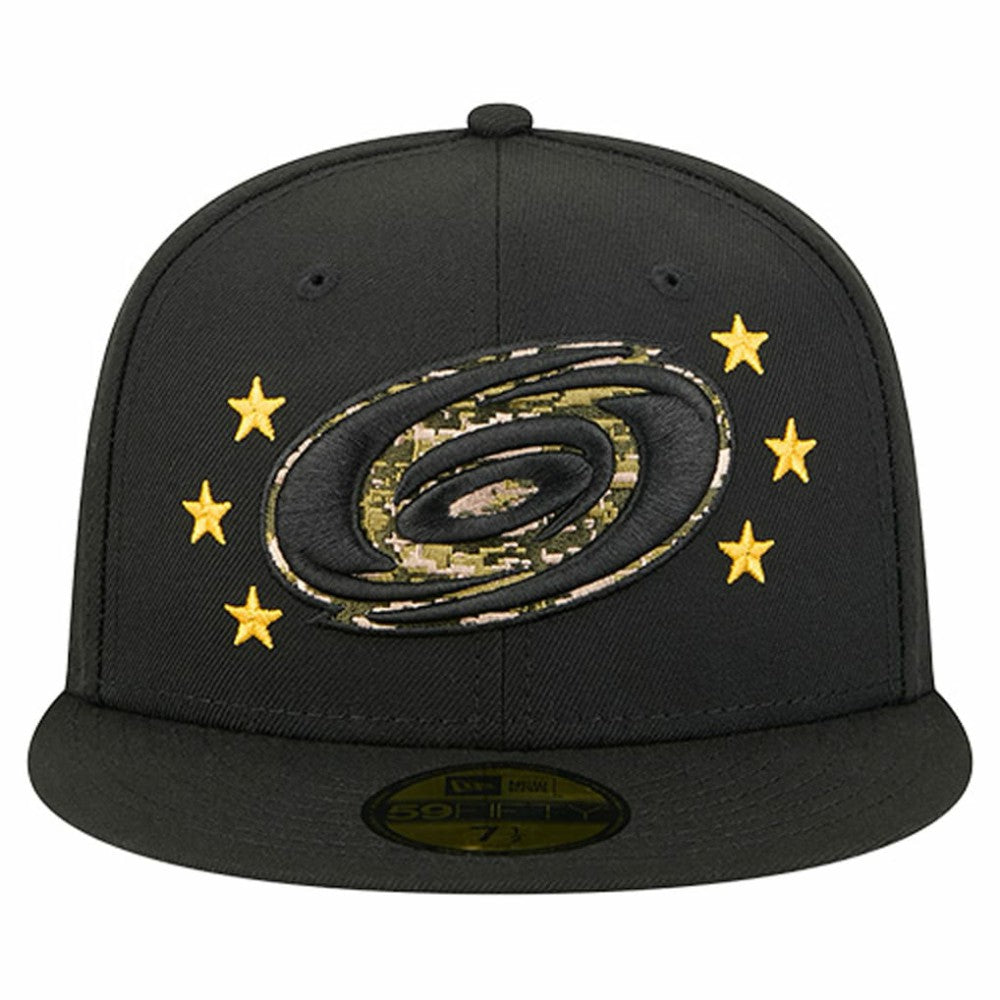 Carolina Hurricanes New Era Military Appreciation Digital Camo Stars 59FIFTY Fitted Hat Black