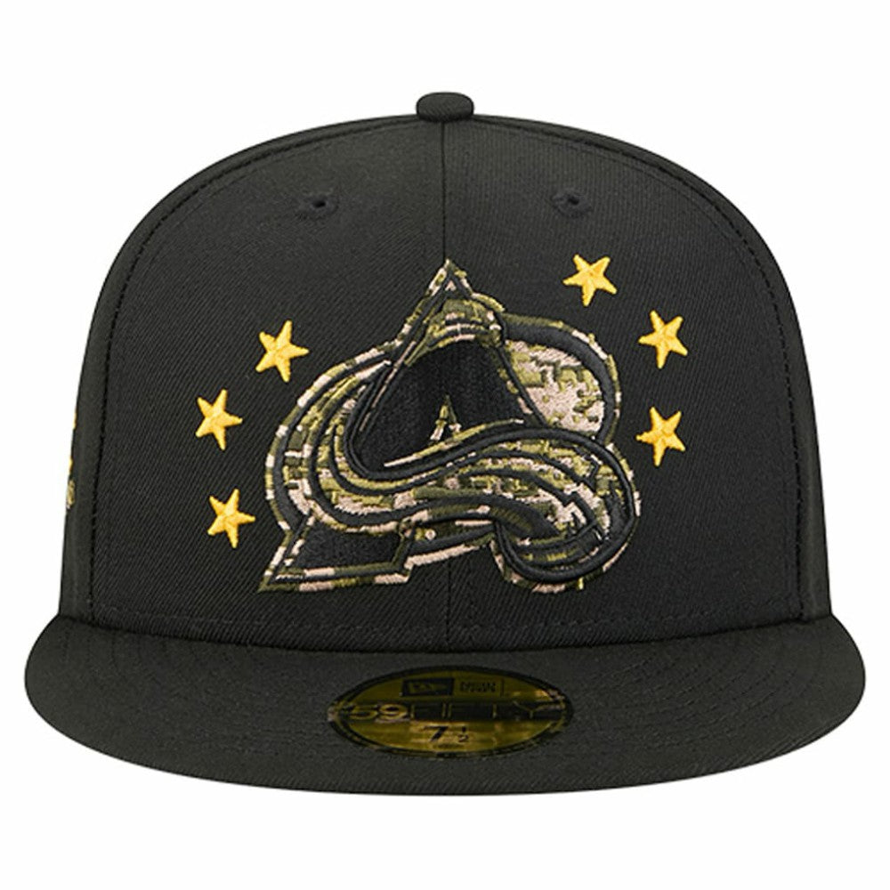 Colorado Avalanche New Era Military Appreciation Digital Camo Stars 59FIFTY Fitted Hat Black