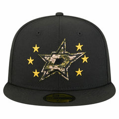 Dallas Stars New Era Military Appreciation Digital Camo Stars 59FIFTY Fitted Hat Black