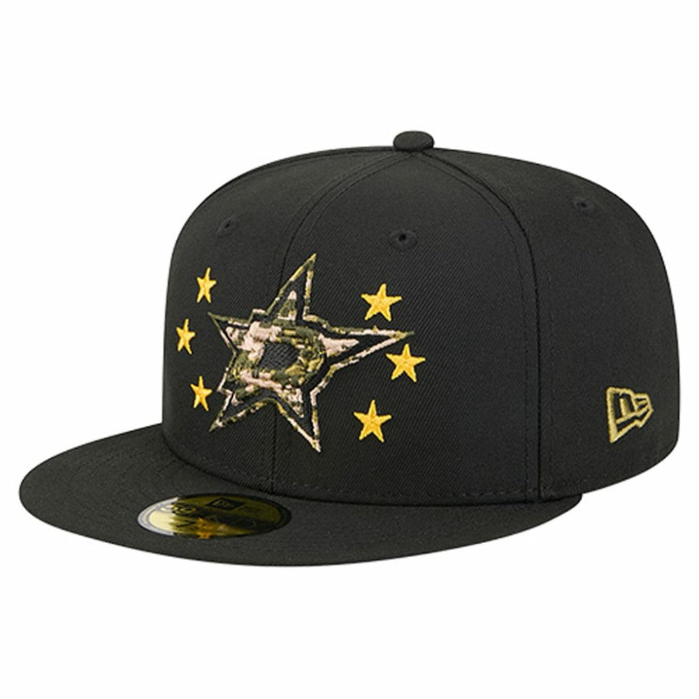 Dallas Stars New Era Military Appreciation Digital Camo Stars 59FIFTY Fitted Hat Black
