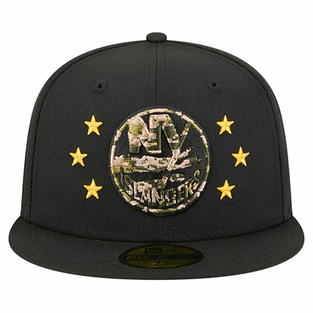 New York Islanders New Era Military Appreciation Digital Camo Stars 59FIFTY Fitted Hat Black