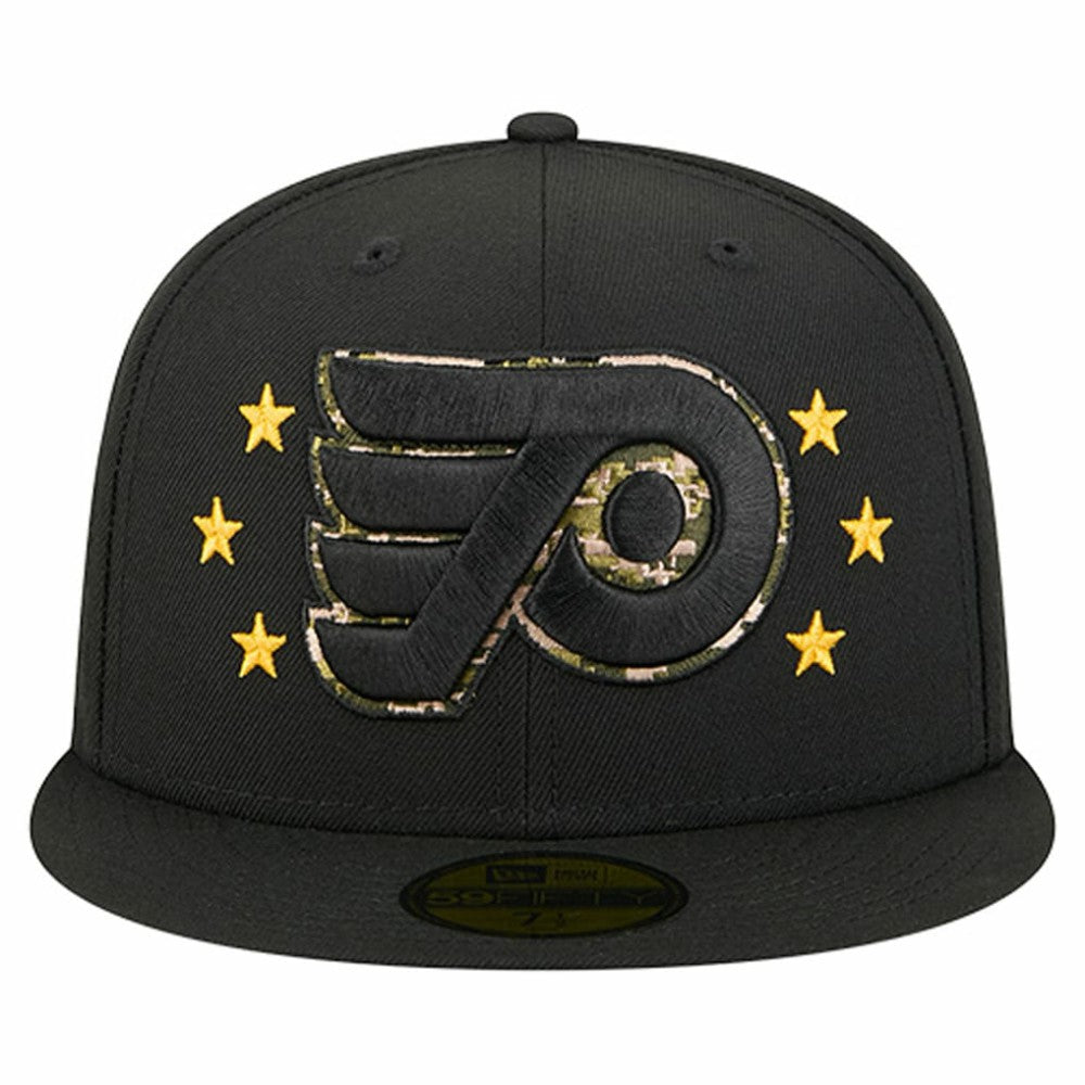 Philadelphia Flyers New Era Military Appreciation Digital Camo Stars 59FIFTY Fitted Hat Black