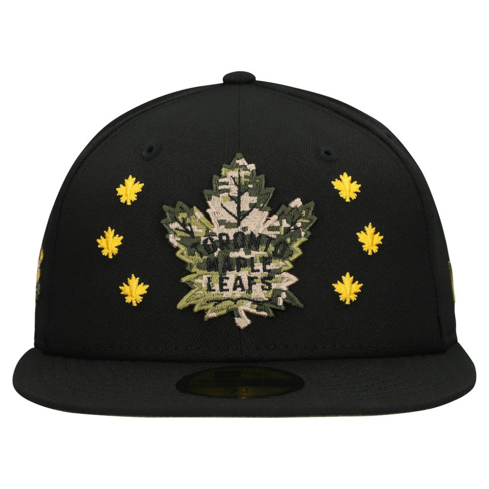 Toronto Maple Leafs New Era Military Appreciation Digital Camo Stars 59FIFTY Fitted Hat Black