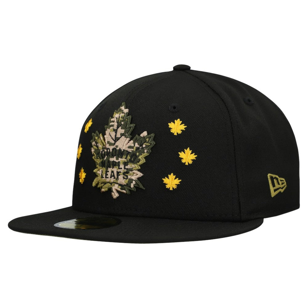 Toronto Maple Leafs New Era Military Appreciation Digital Camo Stars 59FIFTY Fitted Hat Black
