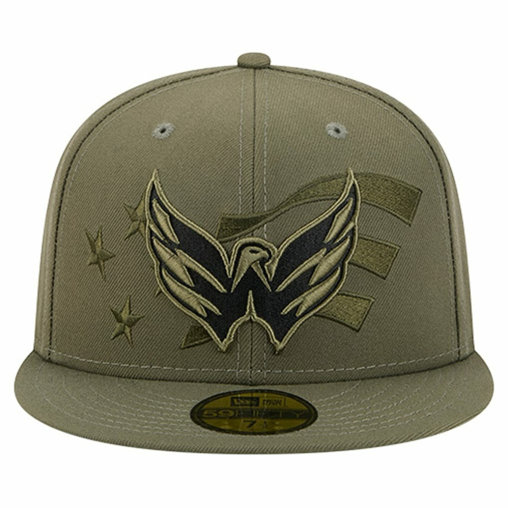 Washington Capitals New Era Military Appreciation Flag 59FIFTY Fitted Hat Olive