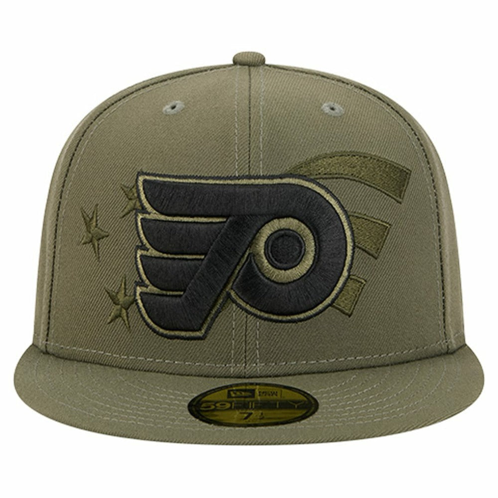 Philadelphia Flyers New Era Military Appreciation Flag 59FIFTY Fitted Hat Olive