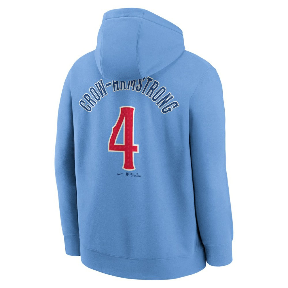 Pete Crow-Armstrong Chicago Cubs Player Name & Number Club Fleece Pullover Hoodie Light Blue | Nike