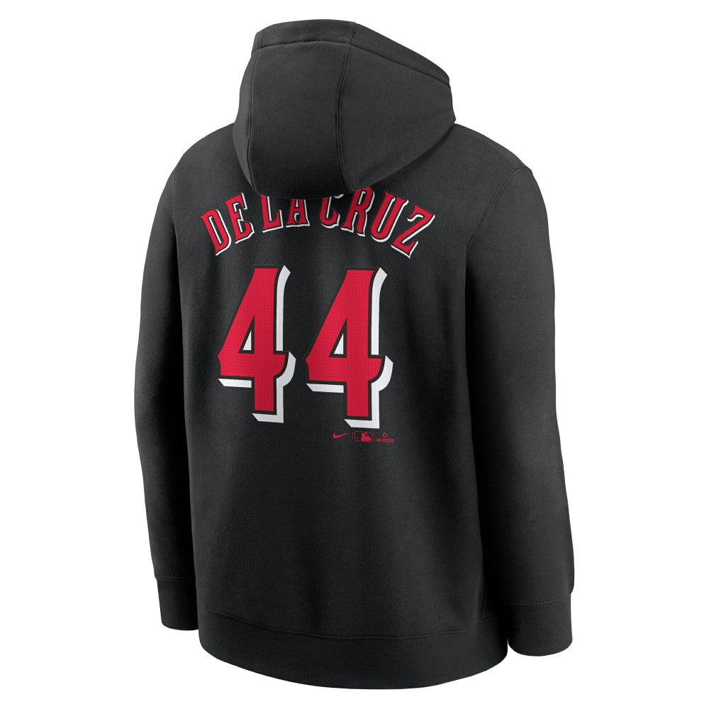 Elly De La Cruz Cincinnati Reds Player Name & Number Club Fleece Pullover Hoodie Black | Nike