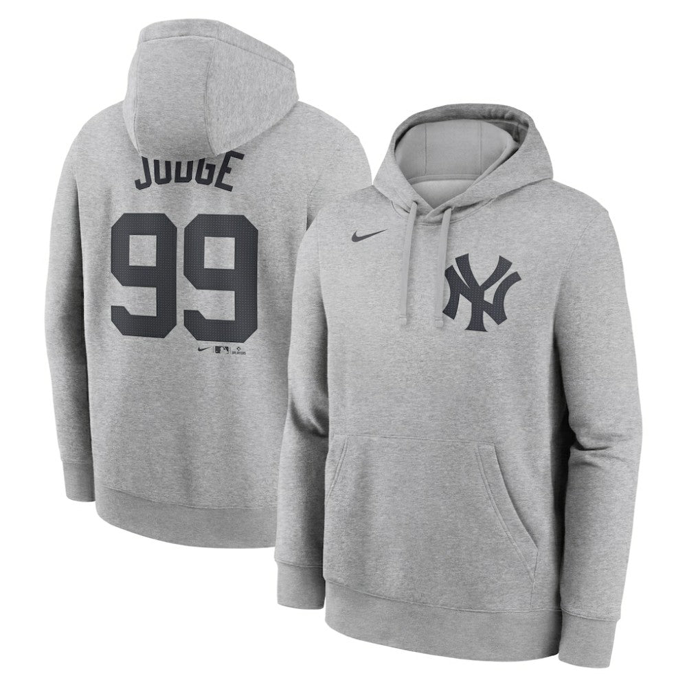 Aaron Judge New York Yankees Player Name & Number Club Fleece Pullover Hoodie Heather Gray | Nike
