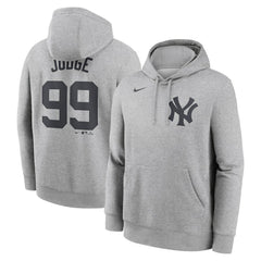 Aaron Judge New York Yankees Player Name & Number Club Fleece Pullover Hoodie Heather Gray | Nike