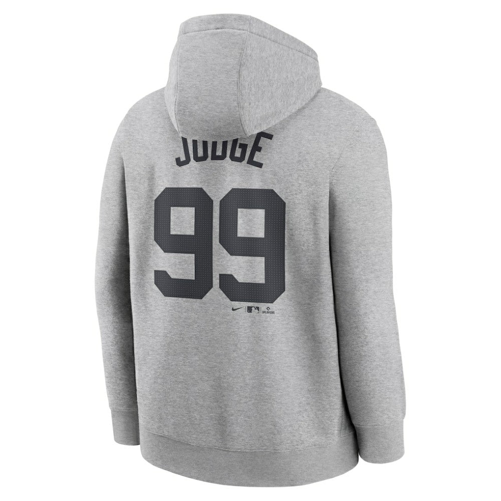 Aaron Judge New York Yankees Player Name & Number Club Fleece Pullover Hoodie Heather Gray | Nike