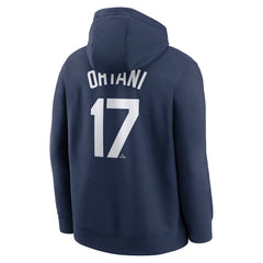 Shohei Ohtani Los Angeles Dodgers Player Name & Number Club Fleece Pullover Hoodie Navy | Nike
