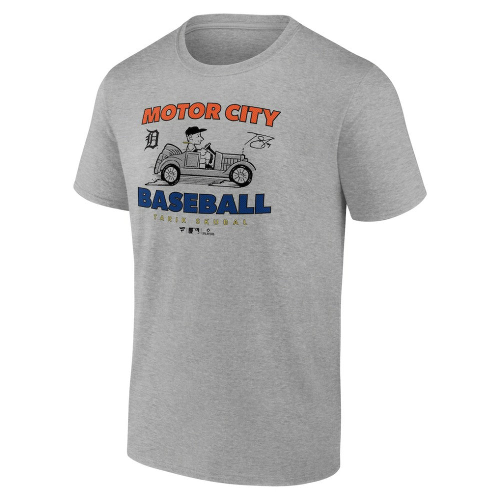 Tarik Skubal Detroit Tigers Motor City Baseball T-Shirt Heather Gray