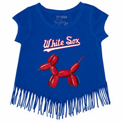 Chicago White Sox Tiny Turnip Girls Youth Balloon Dog Fringe T-Shirt Royal