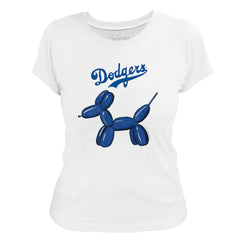 Los Angeles Dodgers Tiny Turnip Women's Balloon Dog T-Shirt White