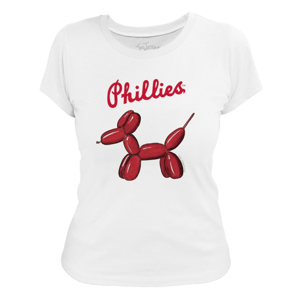 Philadelphia Phillies Tiny Turnip Women's Balloon Dog T-Shirt White